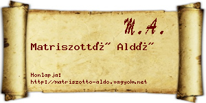 Matriszottó Aldó névjegykártya